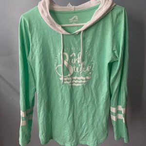 Never Worn Surf Style Hooded Long Sleeve Tee Mint Green Size M